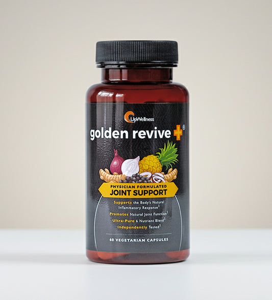UpWellness Golden Revive + Joint Support Supplement Featuring Turmeric with Black Pepper, Quercetin, and Magnesium- Turmeric Boswellia Supplement - 6 Active Ingredients for Joint Care - 60 Capsules