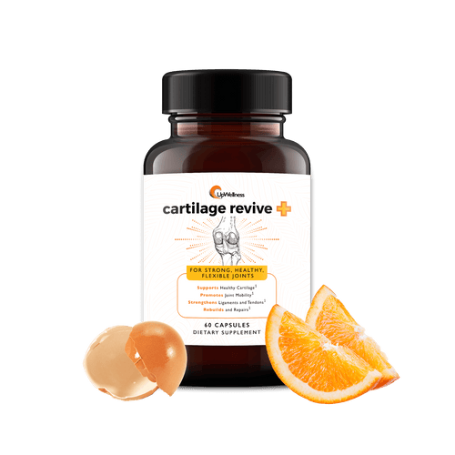 UpWellness Cartilage Revive + Joint Support Supplement for Men and Women with Type II Collagen for Joints - D-Glucosamine Sulfate, MSM, Vitamin D3, Vitamin C and More - 60 Capsules