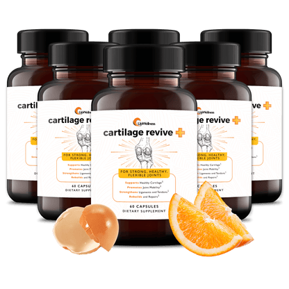 UpWellness Cartilage Revive + Joint Support Supplement for Men and Women with Type II Collagen for Joints - D-Glucosamine Sulfate, MSM, Vitamin D3, Vitamin C and More - 60 Capsules